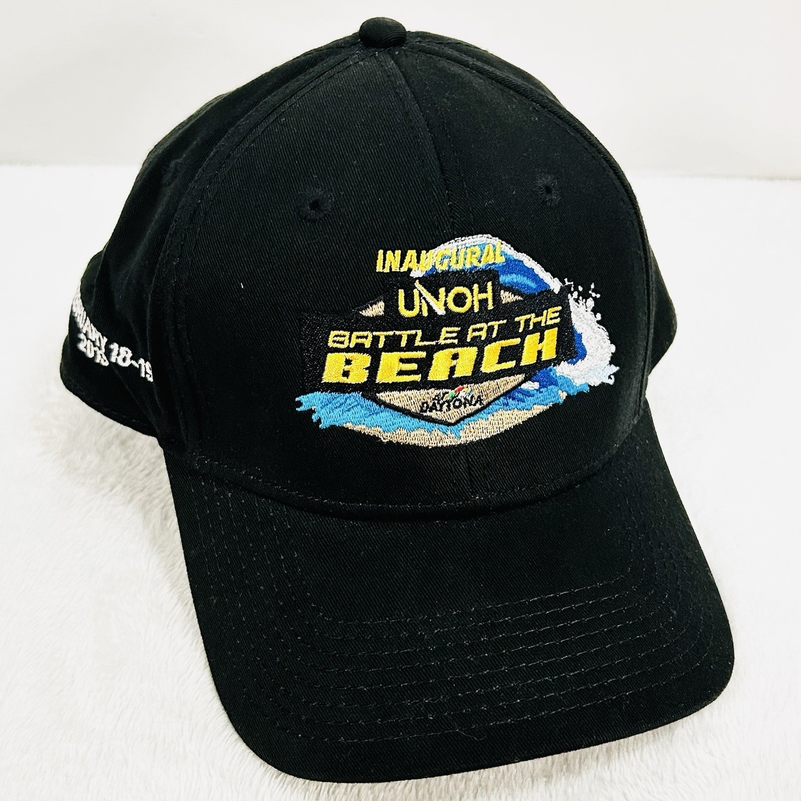 Nascar Unoh Battle At The Beach Daytona Inaugural 2013 Hat Cap Adjustable Strap Nascar Unoh Battle At The Beach Daytona Inaugural 2013 Hat Cap Adjustable Strap